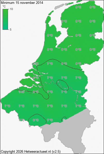 Minimum temperatuur 15 november 2014
