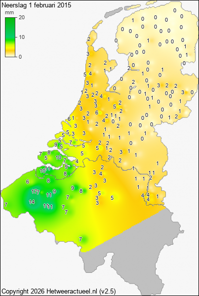 Neerslag 1 februari 2015