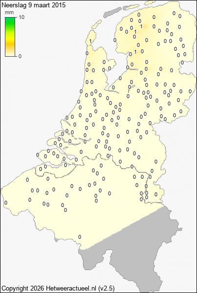 Neerslag 9 maart 2015