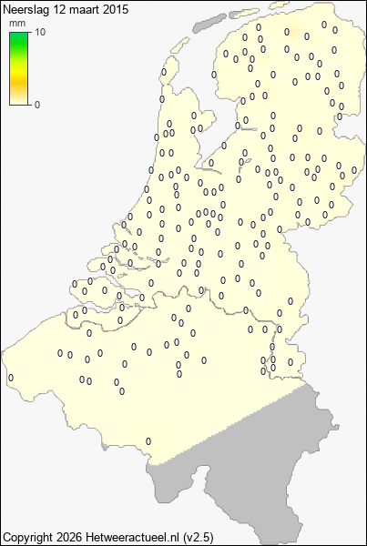 Neerslag 12 maart 2015