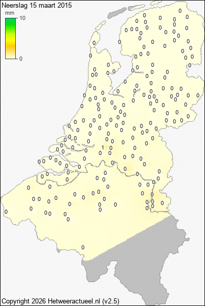 Neerslag 15 maart 2015