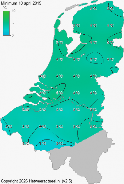 Minimum temperatuur 10 april 2015