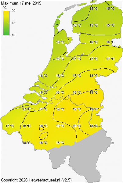 Maximum temperatuur 17 mei 2015