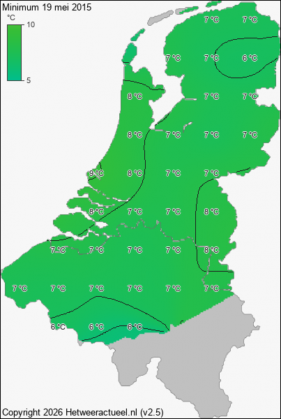 Minimum temperatuur 19 mei 2015