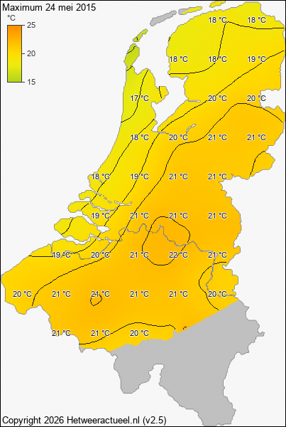 Maximum temperatuur 24 mei 2015