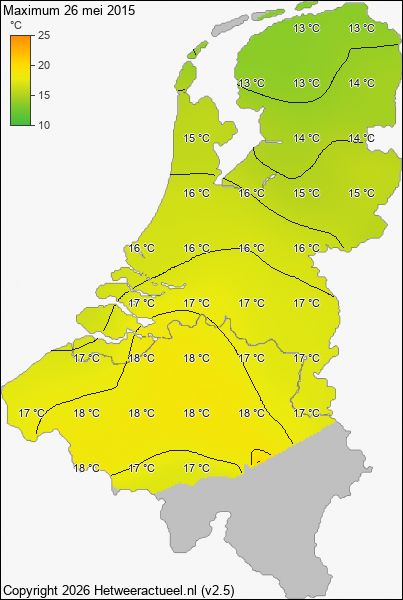 Maximum temperatuur 26 mei 2015