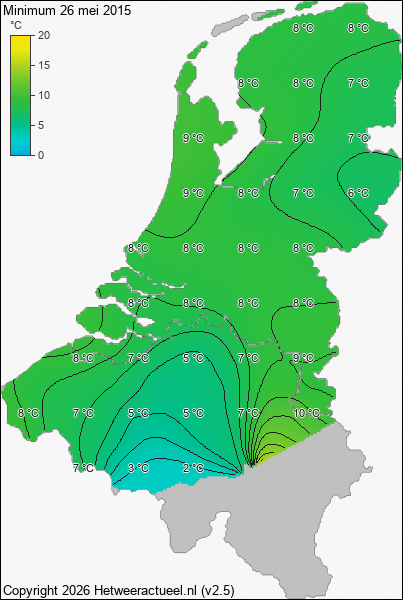 Minimum temperatuur 26 mei 2015