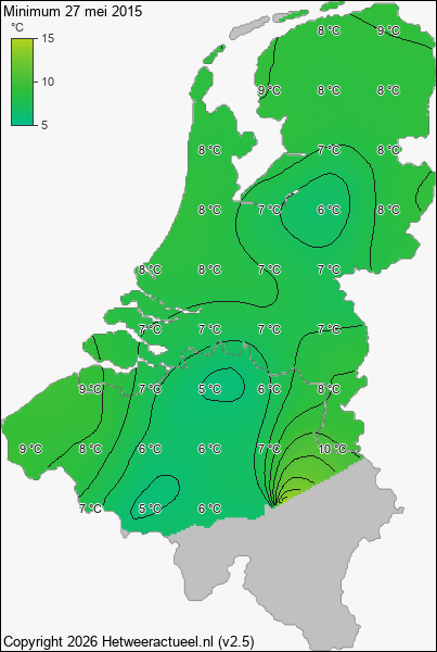 Minimum temperatuur 27 mei 2015