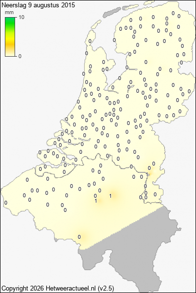 Neerslag 9 augustus 2015
