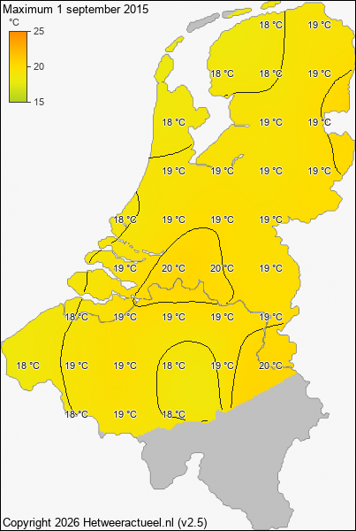 Maximum temperatuur 1 september 2015