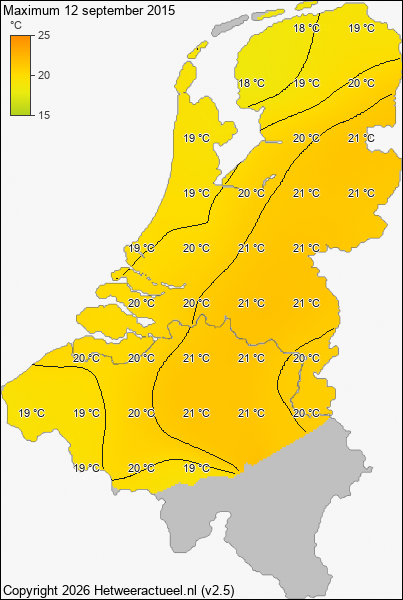 Maximum temperatuur 12 september 2015