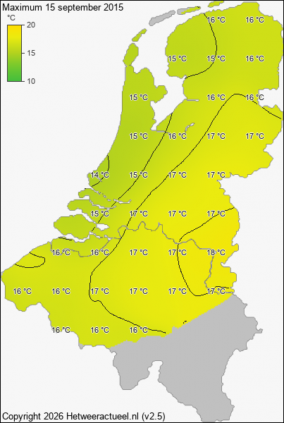 Maximum temperatuur 15 september 2015