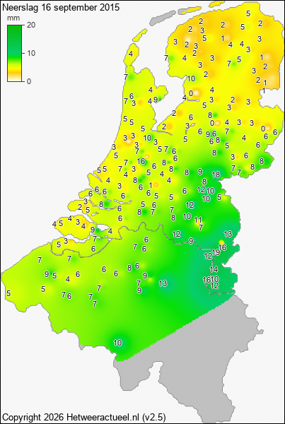 Neerslag 16 september 2015