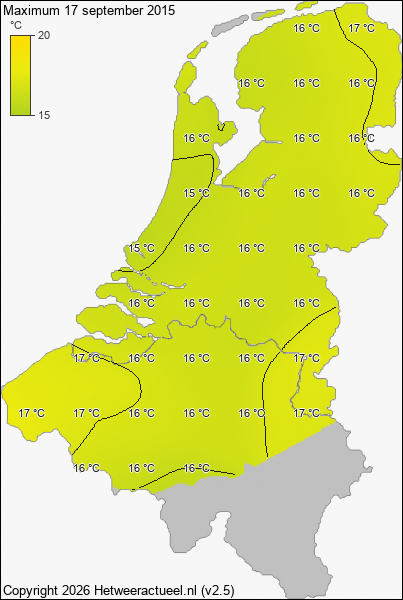 Maximum temperatuur 17 september 2015