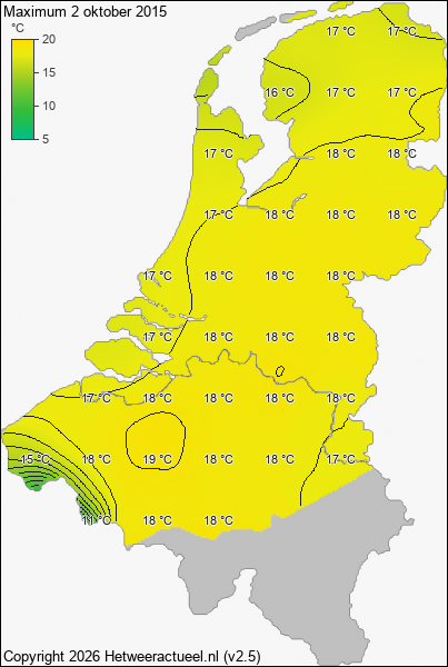 Maximum temperatuur 2 oktober 2015