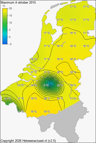 Maximum temperatuur 4 oktober 2015