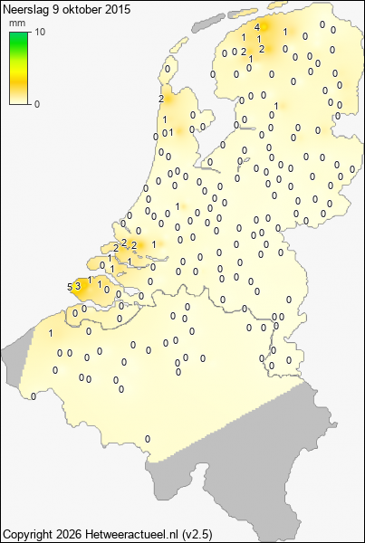 Neerslag 9 oktober 2015