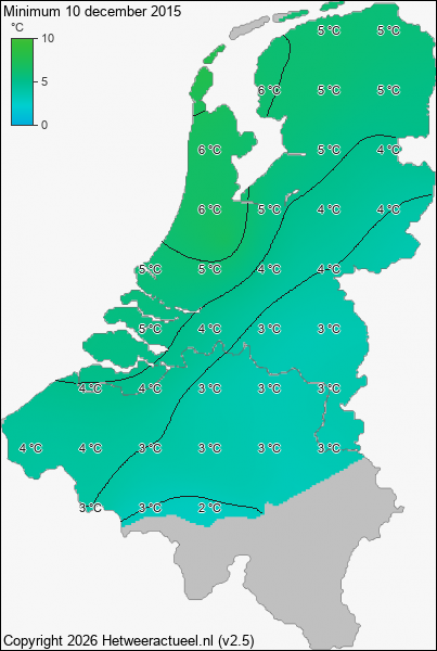 Minimum temperatuur 10 december 2015