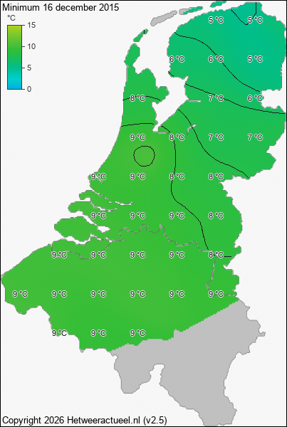 Minimum temperatuur 16 december 2015