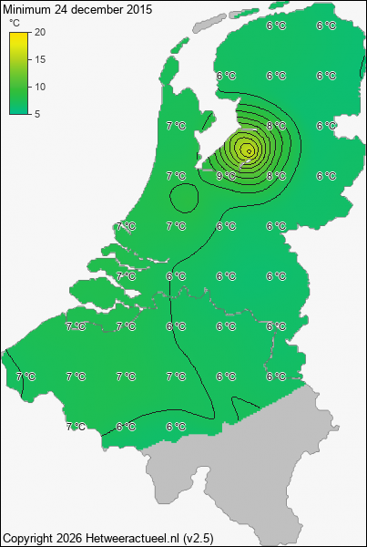Minimum temperatuur 24 december 2015