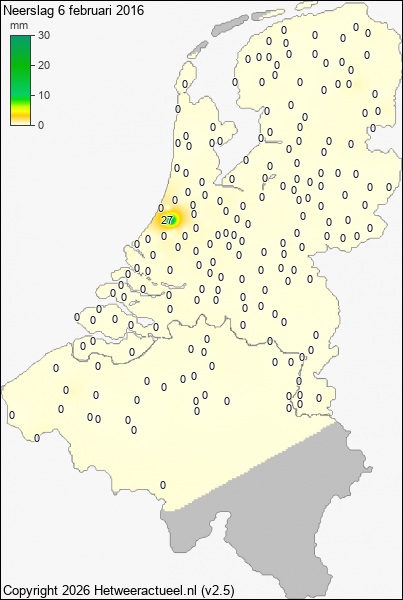 Neerslag 6 februari 2016