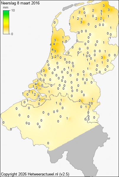Neerslag 8 maart 2016