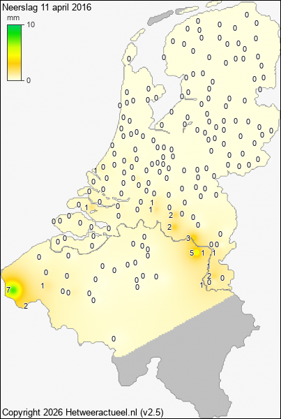 Neerslag 11 april 2016