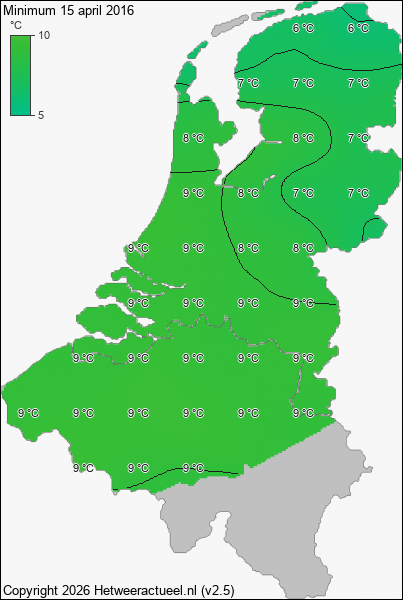 Minimum temperatuur 15 april 2016