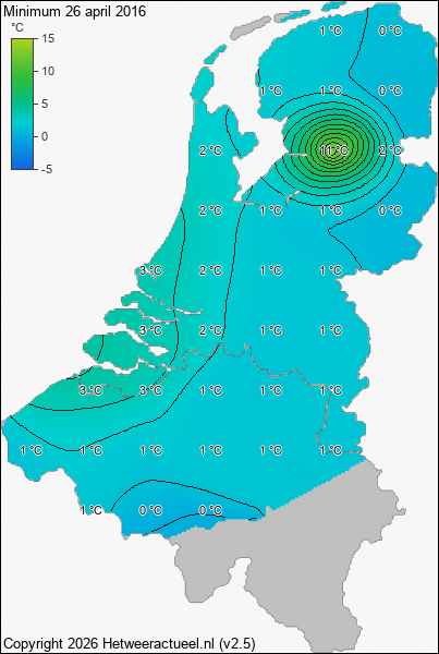 Minimum temperatuur 26 april 2016