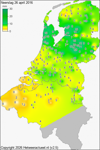 Neerslag 26 april 2016
