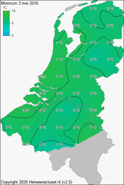 Minimum temperatuur 3 mei 2016