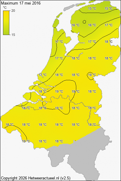 Maximum temperatuur 17 mei 2016