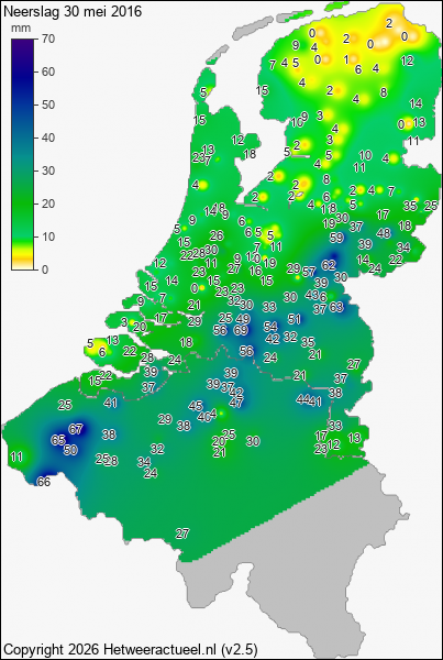 Neerslag 30 mei 2016