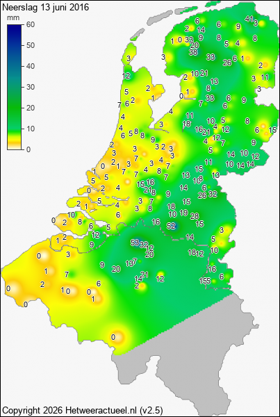 Neerslag 13 juni 2016