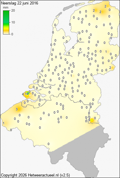 Neerslag 22 juni 2016