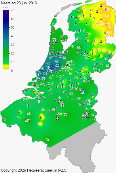 Neerslag 23 juni 2016