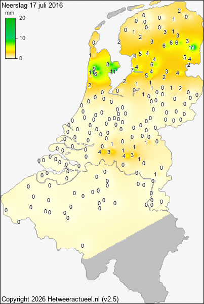 Neerslag 17 juli 2016