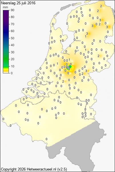 Neerslag 25 juli 2016