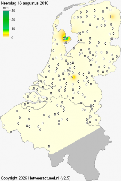Neerslag 18 augustus 2016