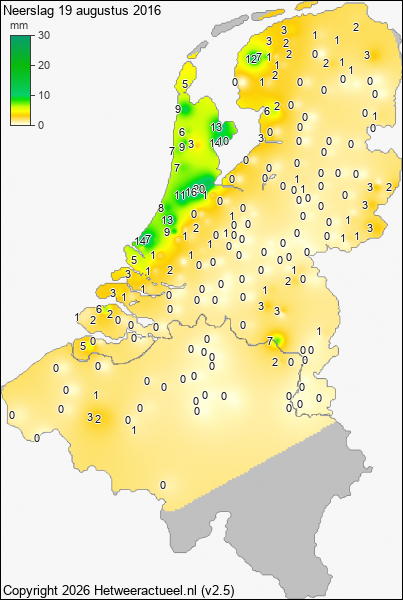 Neerslag 19 augustus 2016