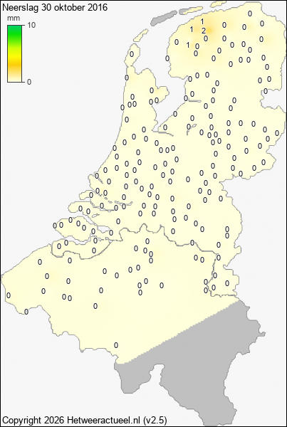 Neerslag 30 oktober 2016