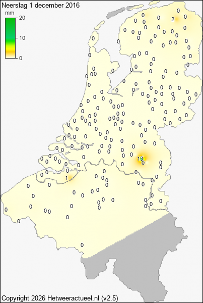 Neerslag 1 december 2016