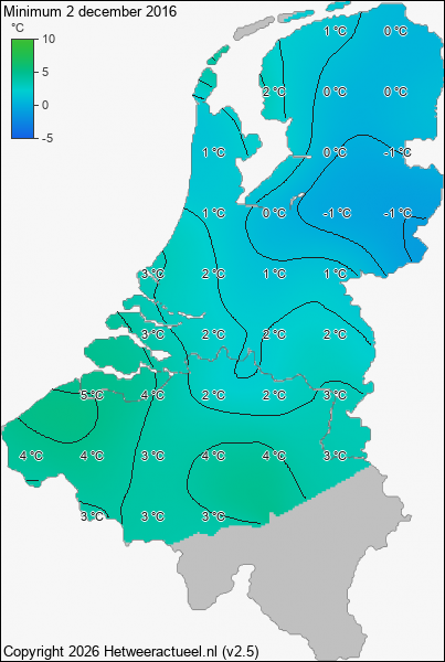 Minimum temperatuur 2 december 2016