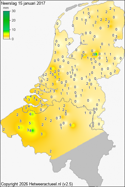 Neerslag 15 januari 2017