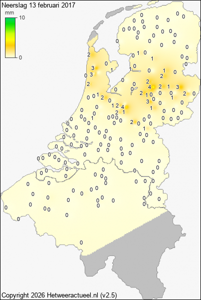 Neerslag 13 februari 2017