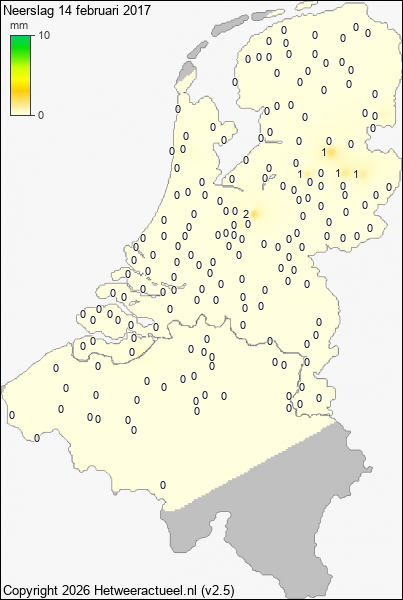 Neerslag 14 februari 2017