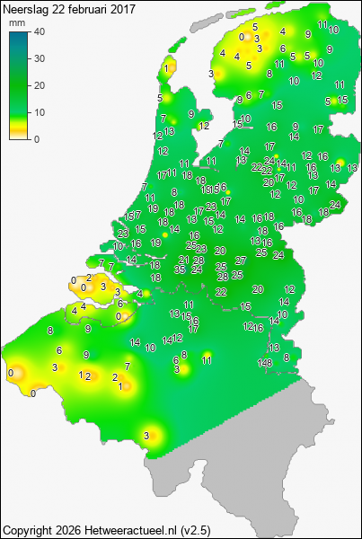Neerslag 22 februari 2017
