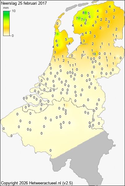 Neerslag 25 februari 2017
