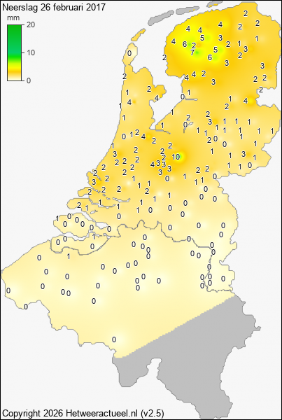 Neerslag 26 februari 2017