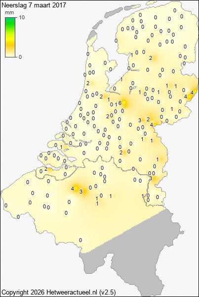Neerslag 7 maart 2017